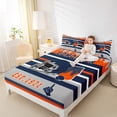 thumbnail image 4 of jejeloiu Edmonton City Twin Sheet Sets,Deepblue Striped Line Twin Fitted Sheet,Rugby Helmet Flat Sheet For Teens Boys,Ultra Soft Home Decor,3pcs, 4 of 7