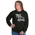 thumbnail image 3 of Black Coffee Morning First Caffeine Women Crewneck Sweatshirt Brisco Brands S, 3 of 6