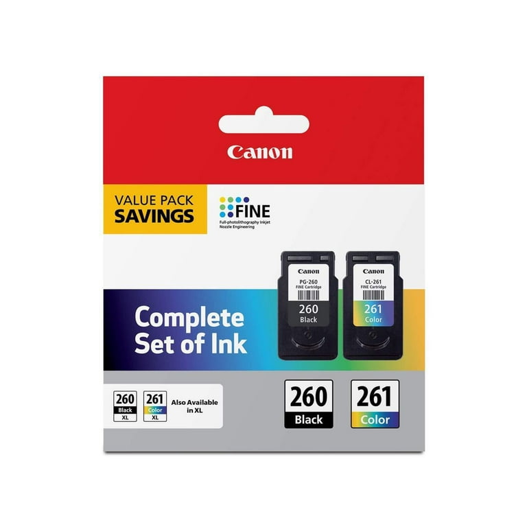 Canon PG-260 Black and CL-261 Color Ink Cartridge Value Pack