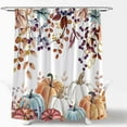thumbnail image 3 of Fall Watercolor Pumpkin Shower Curtain Autumn Maple Leaves Boho Floral Thanksgiving Harvest Farmhouse Fabric Bathroom Curtain with Hook, 3 of 3