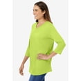 thumbnail image 3 of Woman Within Plus Size Perfect Three-Quarter Sleeve V-Neck Tee (Petite Available), 3 of 6