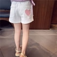 thumbnail image 4 of YunPes Jean Shorts for Teen Girls Y2k Cute Heart Embroidered Pockets Elastic Waist Denim Shorts Fashion Versatile Pull On Jeans, 4 of 7