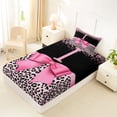 thumbnail image 4 of Erosebridal Leopard Animal Print Kids Twin Sheet Sets,Letter I Monogram Bedding For Girls 3-Piece, 4 of 6