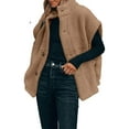 thumbnail image 2 of Women'S Plush Fleece Vest Casual Oversized Warm Button Down Vest Jacket with Pockets Brown XXL, 2 of 9
