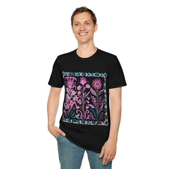 Botanical Elegance Tee - Floral Artistry - Unisex Softstyle T-Shirt