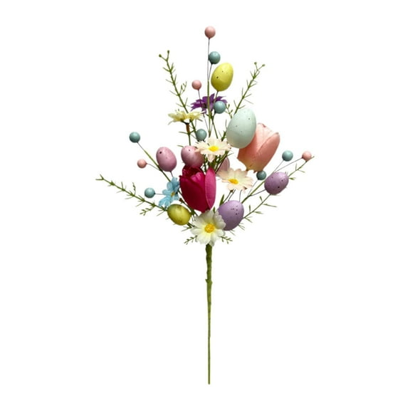 Esquirla Easter Egg Stem Branch, Decorative Colorful Berries Twig, Artificial Floral Pick for Garden Centerpiece Celebration