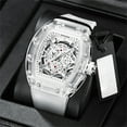thumbnail image 5 of Transparent Barrel Shaped Hollow Quartz  Watch Men'S Watch Popular, 5 of 10