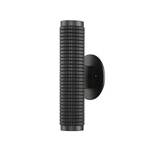 ECD Lighting Cylindrical Textured Wall LED Light Fixture - Aluminum, Up/Down Lights Wall Sconces, ETL Certified, Wall Mount Lamp for Home Decor, Black