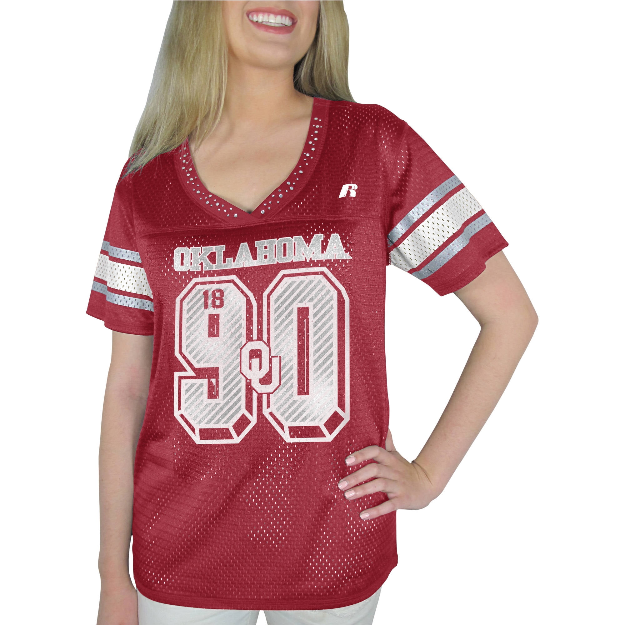 Russell Ncaa Oklahoma Sooners Women S Heather V Neck Game Jersey Walmart Com Walmart Com