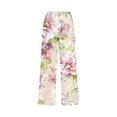 thumbnail image 5 of Women's Floral Printed Capris with Pockets Drawstring Waist Loose Fit Cropped Pants Under $10, 5 of 5