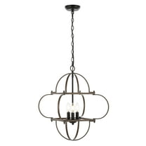 SAFAVIEH Galvin 3-Light LED Black Iron Pendant Light with Shade