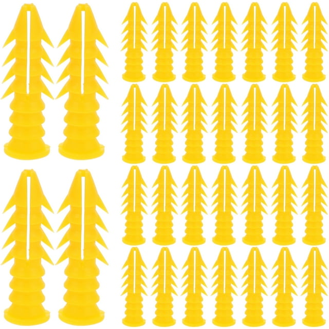 100Pcs Wall Anchors Drywall Screws Expansion Tubes Wall Plug Bolts Plastic Expansion Tube