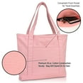 thumbnail image 5 of DALIX 20" Solid Color Cotton Canvas Shopping Tote Bag in Light Pink, 5 of 7