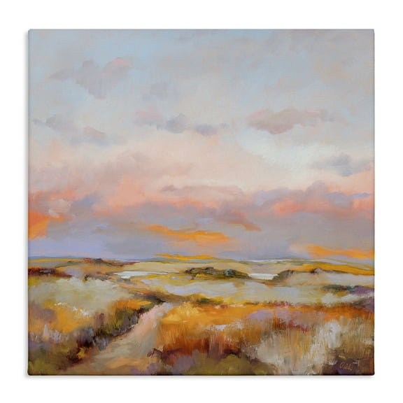 Stupell Industries Bright Sun Bleached Meadow Landscape & Nature Painting Wrapped Canvas Art Print Wall Art, 17 x 17