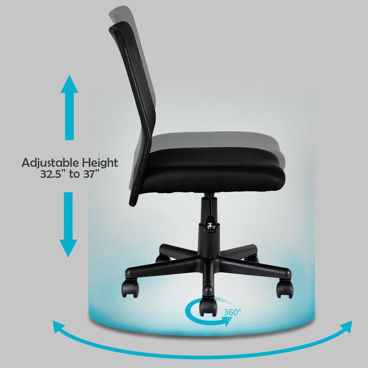 Costway Mid Back Adjustable Ergonomic Mesh Swivel Computer Office Desk Task Chair