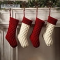 thumbnail image 1 of Kit de medias de Navidad de punto trenzado, color liso, decoraciones clásicas de 18 pulgadas(B)(4 piezas), 1 of 3
