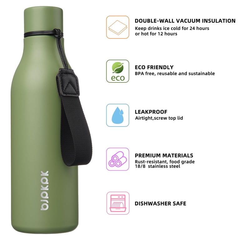 BJPKPK Edelstahl-Isolierflasche 750 Ml – Hält 24h Kalt, 12h Heiß, BPA-frei, Goldenrod