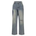 thumbnail image 4 of Wancir Women's Bowknot Embroidery Jeans Y2k Straight Leg Boyfriend Denim Pants, 4 of 8