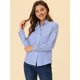thumbnail image 2 of CamiDe Mujer Con Cuello De SolaY Mangas Largas Enrolladas Con Botones Azul XXL, 2 of 6