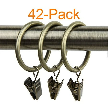 Alytimes 42 Pack Silver Metal Curtain Rings With Clips 1 Bronze