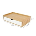thumbnail image 3 of yuksok Bamboo Desktop Storage Drawer Scissors Supplies Premium for Study Bathroom white white single layer, 3 of 8