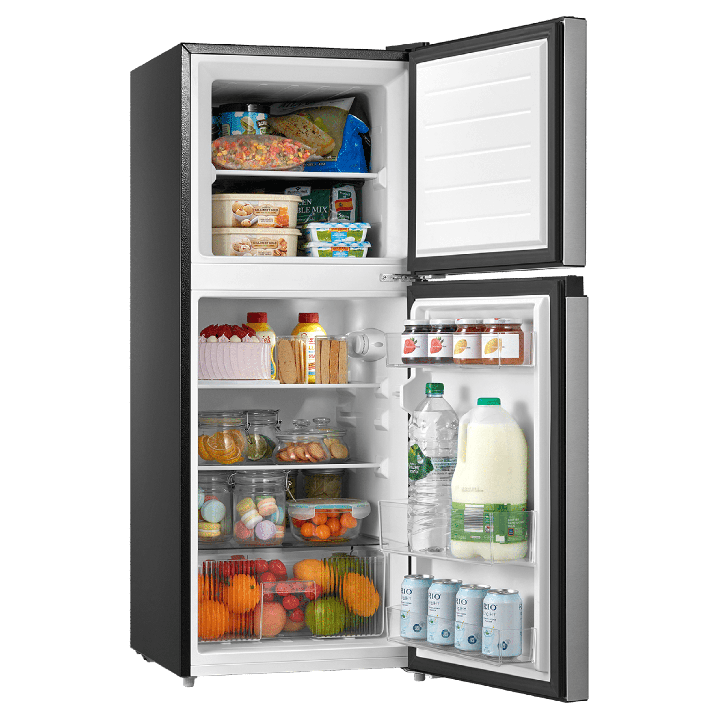 Arctic King 4.5 Cu Ft Two-Door Compact Refrigerator, Stainless Steel Look