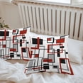 thumbnail image 6 of Throw Pillow Covers 26x26 Inch Set of 2, Red Black Grey Geometric Waterproof Outdoor Pillow Covers, Middle Century Modern Abstract Art Decorative Cushion Pillowcases for Couch, Sofa, Bed, Patio, 6 of 9