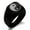 Black, variant on Stainless Steel Paisley Yin Yang Engraved Square Flat Top Biker Style Polished Signet Ring