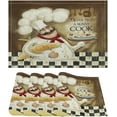 thumbnail image 2 of Chef Kitchen Placemats for Dining Table Set of 4, Retro Cartoon Fat Chef Cook Check Cotton Linen Place Mats for KitchenDining, Non Slip, Durable, Washable FarmhouseModern Table Mats (18" L x 12" W), 2 of 6