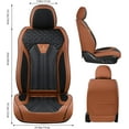 thumbnail image 7 of FLORICH Car Seat Covers Full Set, Comfortable Faux Leather Seat Protectors, Automotive Cushions Universal Fit for Most Cars SUV Trucks, Black&Brown, 7 of 7