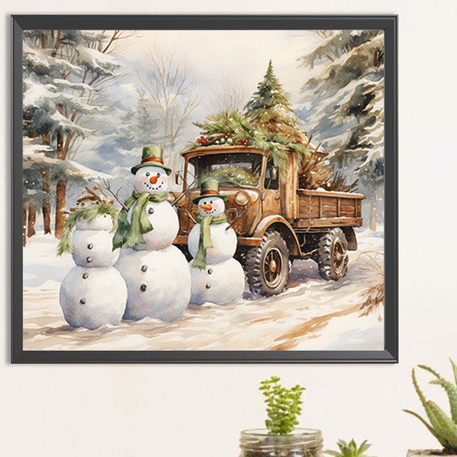 5D bricolaje taladro redondo completo diamante pintura invierno muñeco de nieve Kit hogar decoración arte artesanía JShteea El nuevo