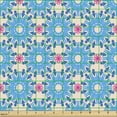 thumbnail image 2 of Abstract Fabric by the Yard, Repeating Circle Pattern Composed of Graphic Geometric Triangle, Upholstery Fabric for Dining Chairs Home Decor Accents, Blue Eggshell and Pink by Ambesonne, 2 of 5