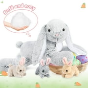 MaoGoLan 24 4Pcs Bunny Stuffed Animals with 3 Babies Inside Rabbit Plush Toy