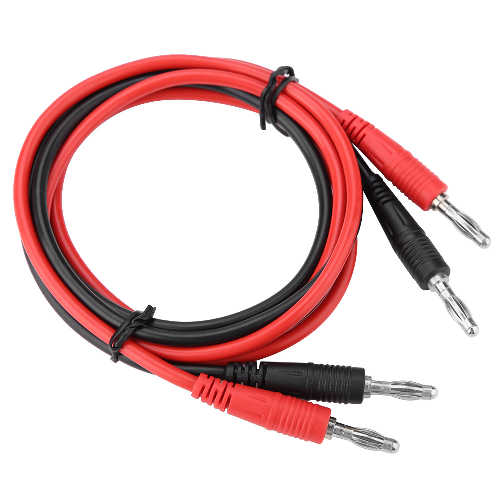 YLSHRF P1041 2Pcs 4mm Banana Plug to Banana Plug Test Cable Multimeter