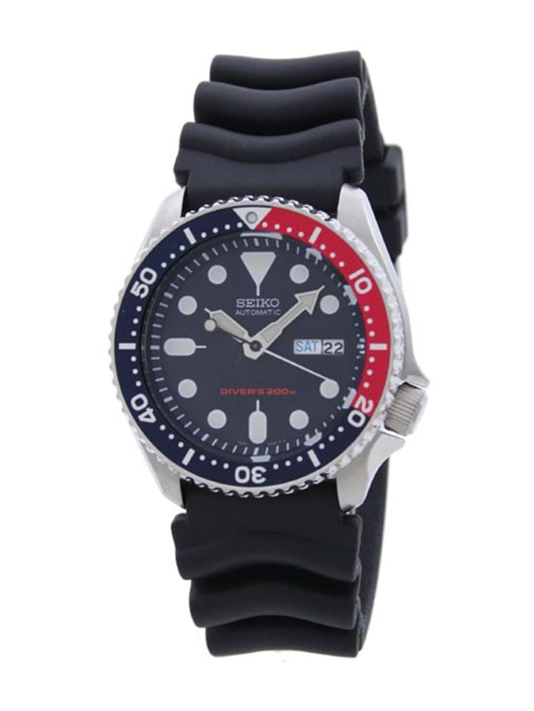 red and blue seiko watch