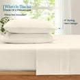 thumbnail image 3 of Ivory Egyptian Cotton Pillow Cases, 100% Egyptian Cotton, Standard/Queen Size 20x30 inch, Soft & Cooling, Hypoallergenic, Set of 2 Solid Pattern with Envelope Closure, 3 of 5