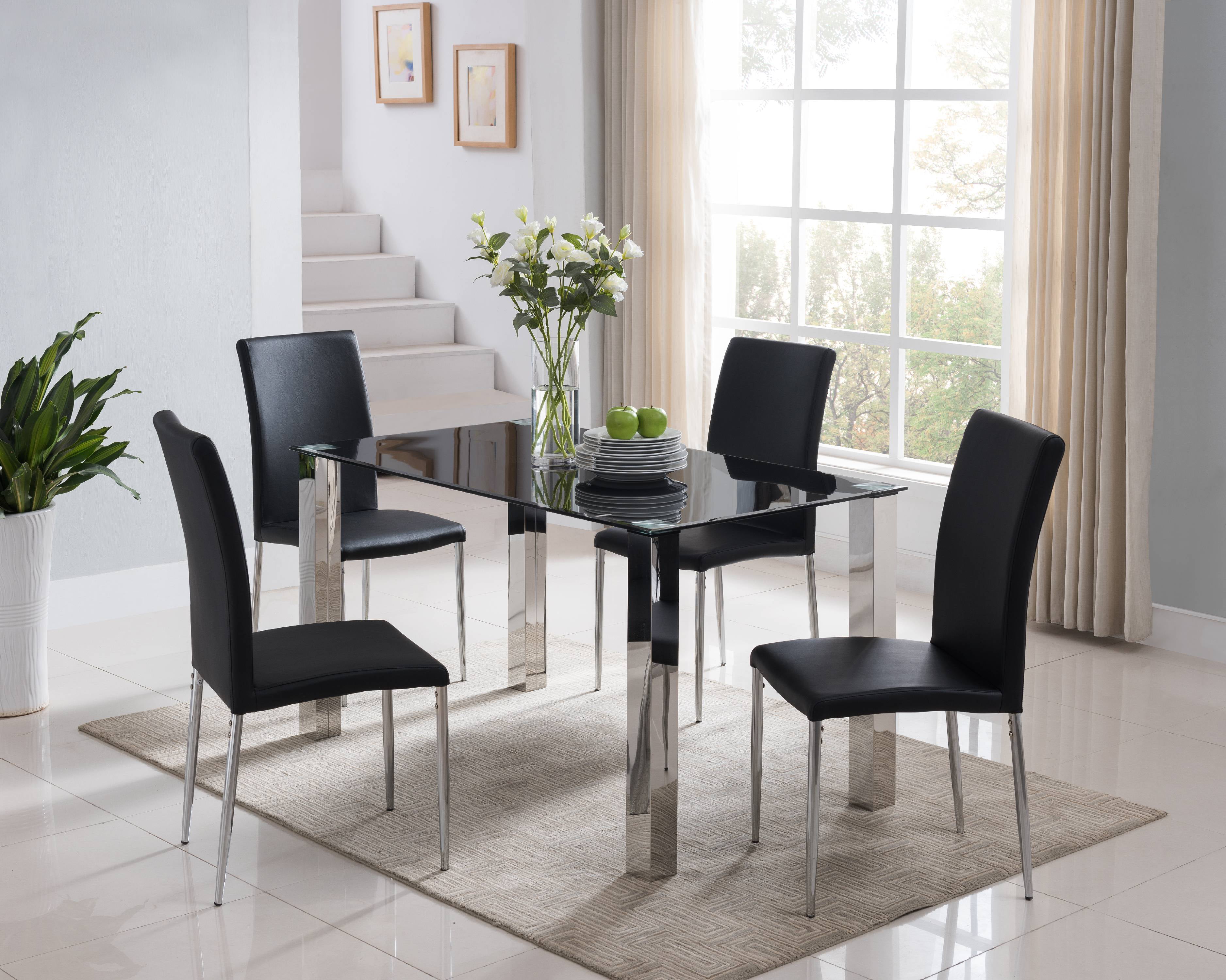 Black Faux Leather Dining Room Chairs