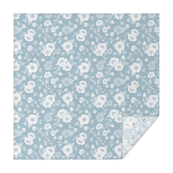 Pioneer Flower Floral Print Pattern Square Tablecloth, Waterproof Wipeable Spillproof Washable Table Cover for Home Kitchen Party and Daily Decor 60"x60"