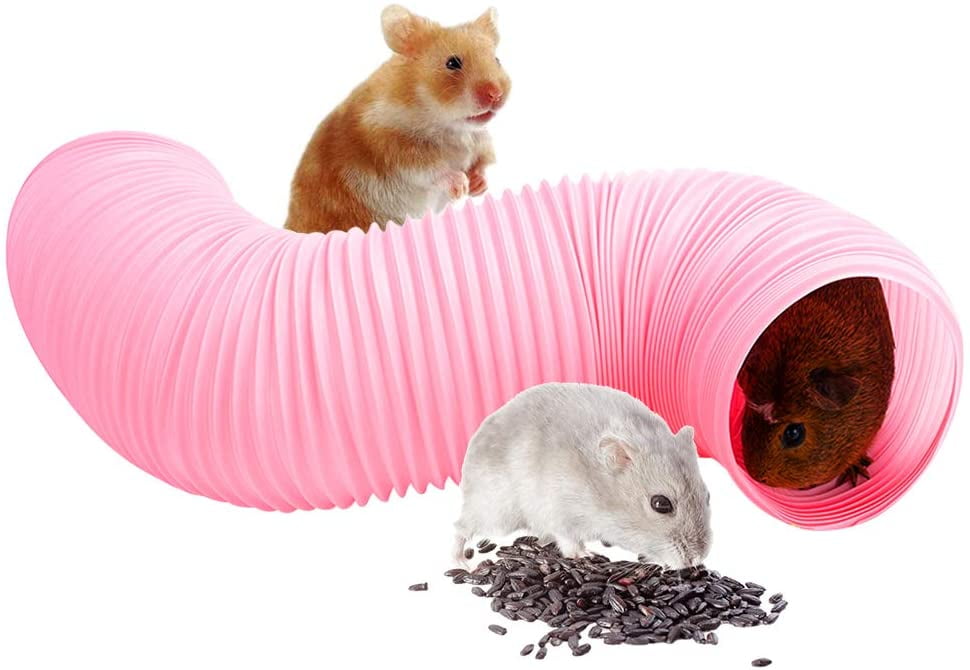 Collapsible & Play Grass Small Animal Hideout Tunnel and Tube House with Chew Toys for Rabbit Bunny Hamster Guinea Pig Chinchilla Gerbil HERCOCCI Bunny Tunnel 