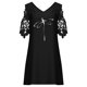 thumbnail image 5 of Vestidos de manga corta con hombros descubiertos y encaje con cuello en V estampado sexy de verano para mujer Fridja bnh5325, 5 of 9