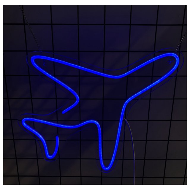 Letrero De Neón Con Forma Avión Para Oficina, Sala Juegos, Dormitorio, Bar, Estar, Fiesta Cumpleaños, Decoración Pared, 16.54x15.75in/42x40cm