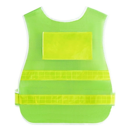 

ALSLIAO Mens Zip Safety Vest High Visibility Security Reflective Work Jacket Waistcoat Green