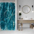 thumbnail image 2 of Dark Blue Marble Shower Curtains Turquoise Gold Foil Texture Abstract Ocean Ink Art Shower Curtain Sets with Hooks Waterproof Fabric for Bathroom Bathtub Decor, 36x72 Inch, 2 of 6