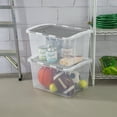 thumbnail image 5 of Sterilite 48 Quart Medium Storage Bin with Hinge Lid, Clear Plastic FlipLid Storage Container, Gray, 5 of 11