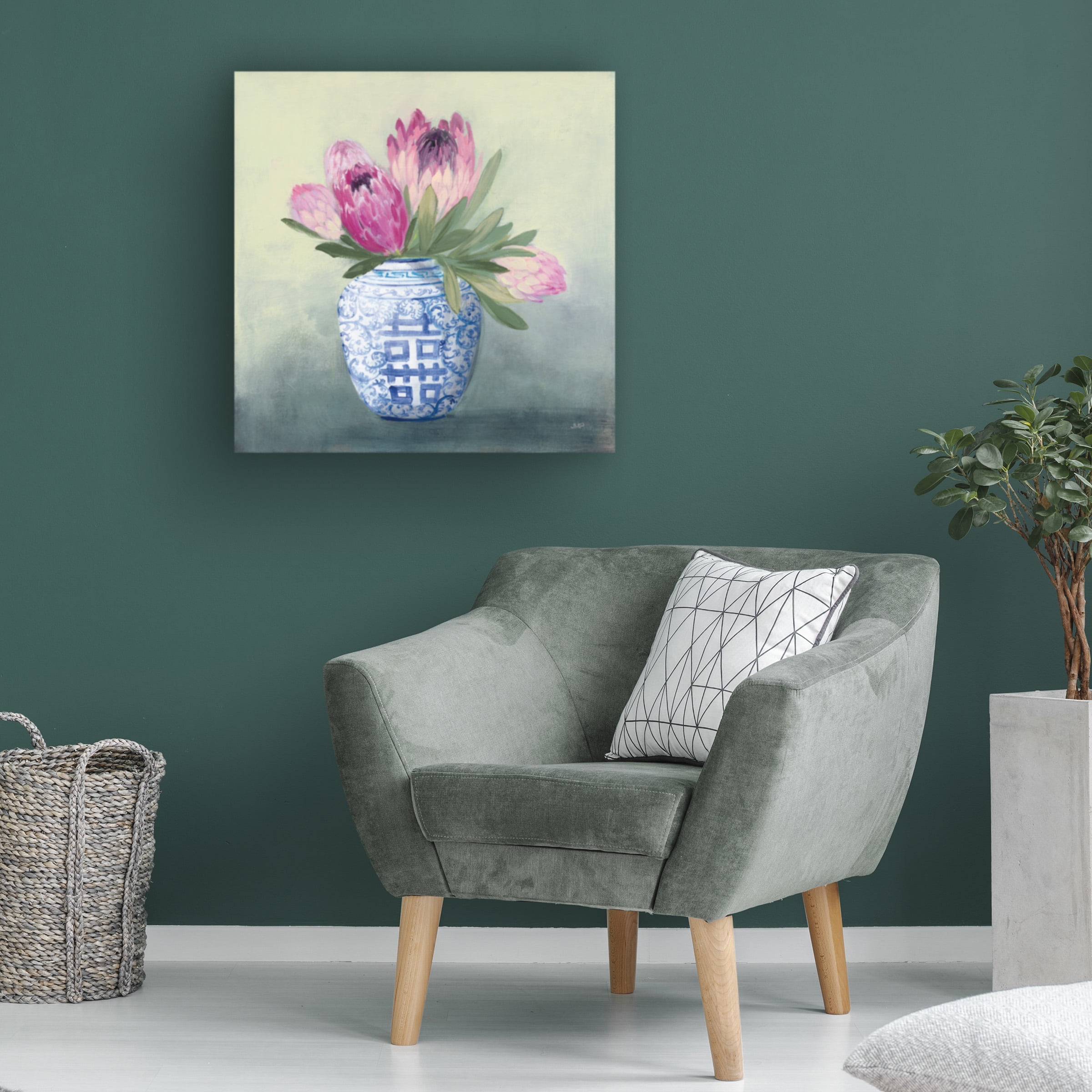 Julia Purinton 'Protea Chinoiserie I' Canvas Art