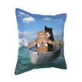 thumbnail image 2 of Bingfone Decorative Pillow Covers 16"X16" Two Brave Cats Are Floating On The Sea Iceberg Couch Pillow Cases Modern Farmhouse Covers For Couch Sofa Bed, 2 of 9
