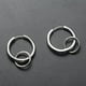 thumbnail image 2 of Pendientes Colgantes de Bucles Dobles jinwen de acero Inoxidable Plateado, 2 of 8