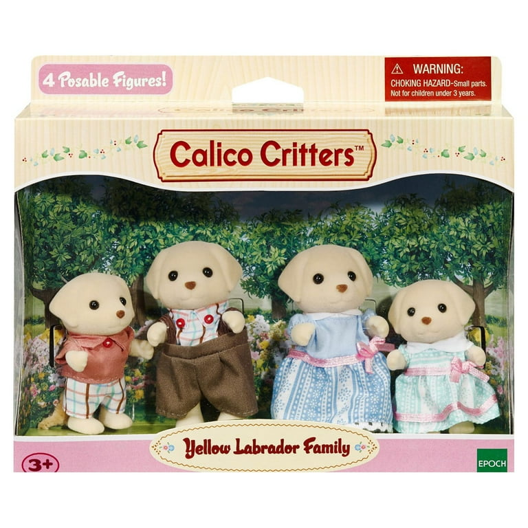 Calico Critters Yellow Labrador Family Set of 4 Collectible Doll Figures
