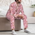 thumbnail image 7 of Vsdgher Rose Flowers Mens Pajama Set, Soft Warm Long Sleeve Sleepwear, Cozy Button-Down Pjs for Men-Medium, 7 of 7