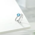 thumbnail image 4 of Gem Stone King 925 Sterling Silver Swiss Blue Topaz and White Moissanite Wedding Engagement Band Bridal Set Ring for Women (1.49 Cttw, Gemstone November Birthstone, Available in Size 5, 6, 7, 8, 9), 4 of 5